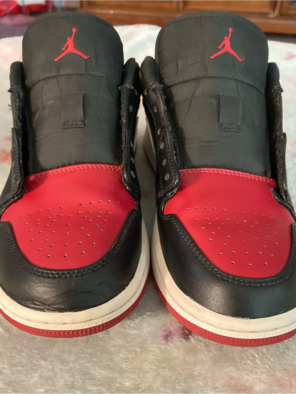 Jordan Kids Black and Red High-Top Sneakers
